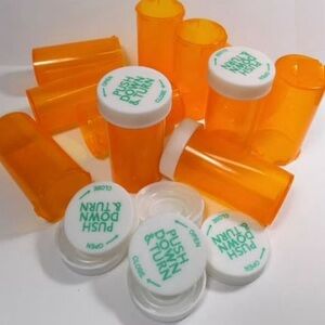 Collection of pill vials for arts and crafts
